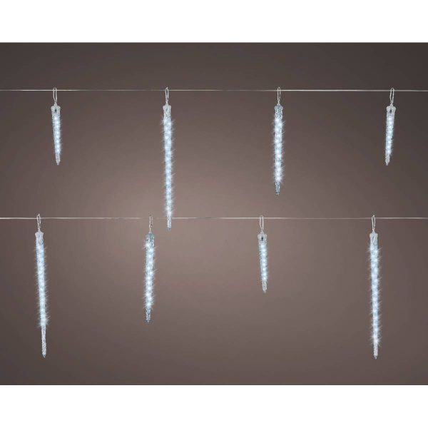 Электрогирлянда Светодиодные сосульки 2,8 м 6 шт с 96 LED холодный белый прозрачный провод 220 В 497