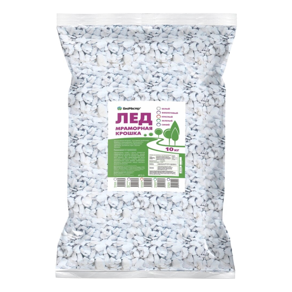 Крошка мраморная БиоМастер, 10 кг, белый лед