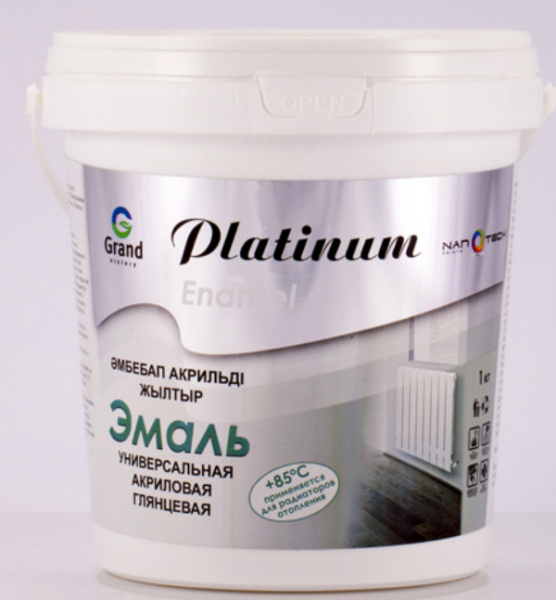 Эмаль акриловая универсальная Platinum Enamel 5кг глянц.белая Эмаль акриловая универсальная Platinum Enamel 5кг глянц.белая