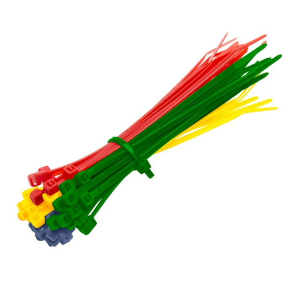 Хомут кабельный, нейлоновый, 200x3,6мм, разноцветные, 25шт., 30235 3, duwi 30235 3