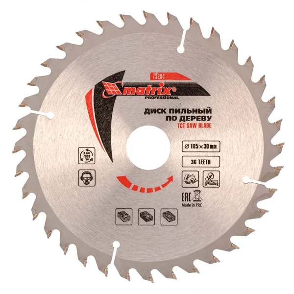 Диск пильный по дереву Matrix Professional 185 х 30мм 36 зубьев