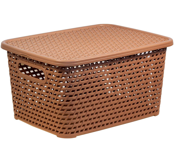 Ящик IDEA РОТАНГ 13л 370х280х190мм бежевый, с крышкой