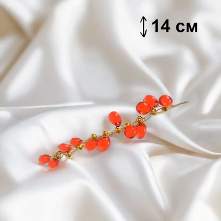 Украшение подвесное Decoris Акриловая гроздь красная 2х1х14 см 513305 Kmg