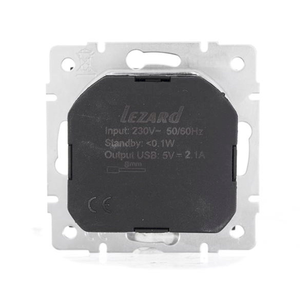 Розетка VESNA 742 3488 181T с/з с USB+Type графит (механизм)
