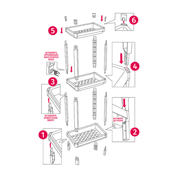 Этажерка прямоугольная IDEA 3 секции М 2702