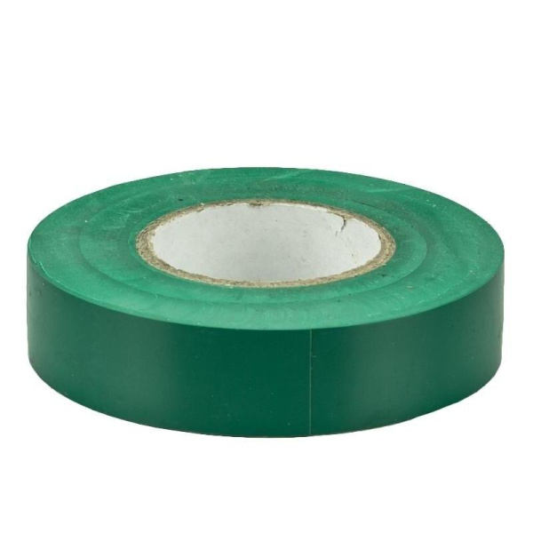 Изолента ПВХ, 15 мм х 10 м, зеленая// Сибртех