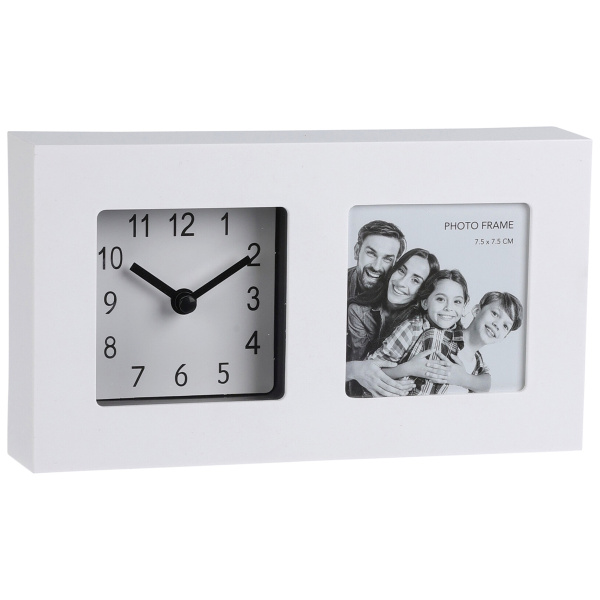 Часы настольные с фоторамкой 19,5х10,9х3,8 см 2 цвета в ассорт.837362040 К Часы настольные с фоторамкой 19,5х10,9х3,8 см 2 цвета в ассорт.837362040 К