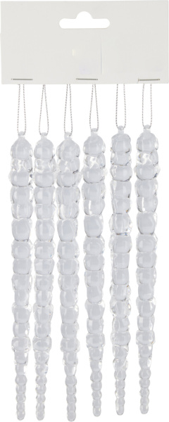 Набор подвесных украшений Сосульки 6 шт 25 см AKP104400 К