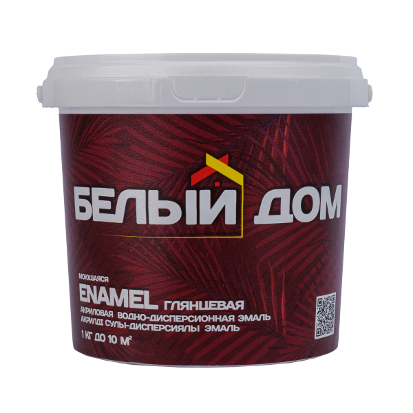 Эмаль акриловая глянцевая Белый Дом ENAMEL 1 кг