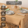 Скатерть Atmosphera 150х250 см с бахромой лен 194371D