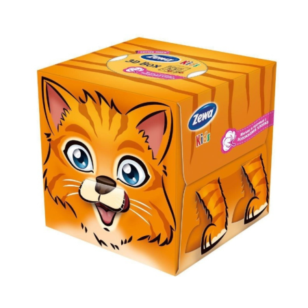Салфетки Zewa косметические Zoo 3D-cube