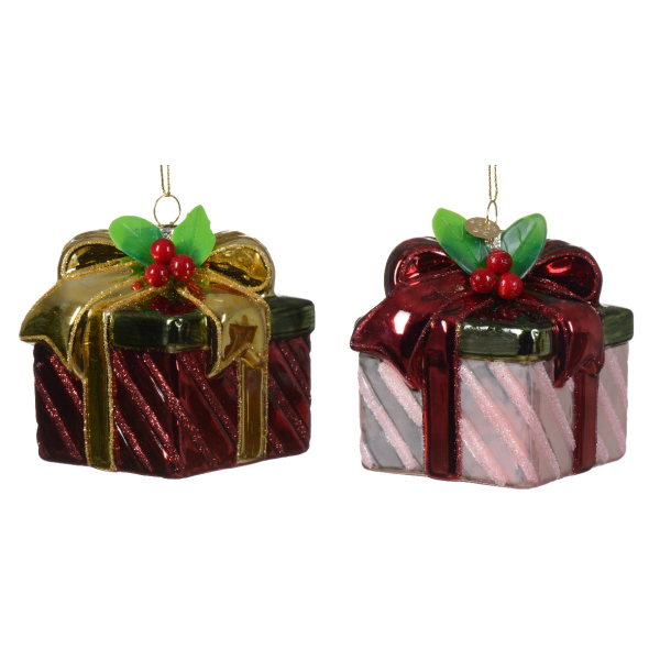 Украшение елочное подвесное Kaemingk Подарок 2 вида в ассортименте 8х8х8 см 121250