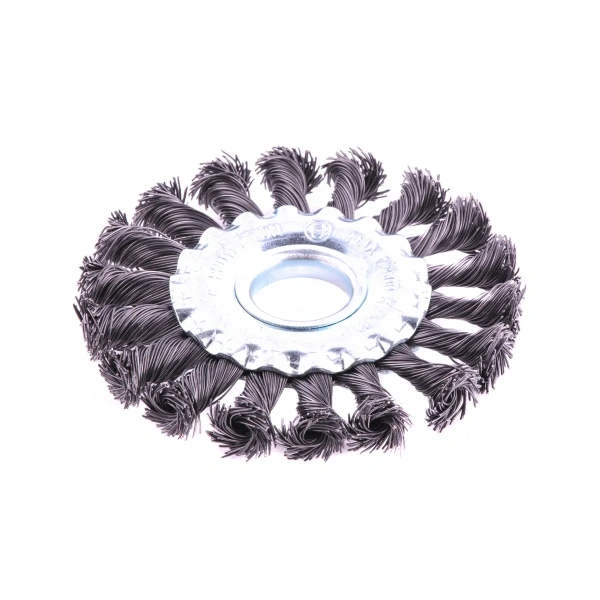 Щетка для УШМ 100 мм, посадка 22,2 мм, плоская, крученая проволока 0,5 мм// MATRIX