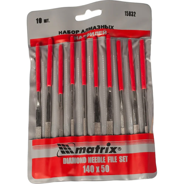 Набор MATRIX надфилей алмазных, 140х50х3, 10 шт.
